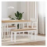 vidaXL Essbank 110 cm Weiß