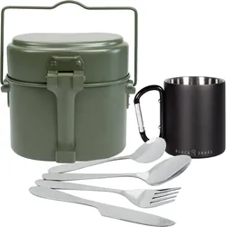 Camping Thermotasse Karabinerhaken, Kochgeschirr und Besteck 'lunch' Set EINHEITSGRÖSSE