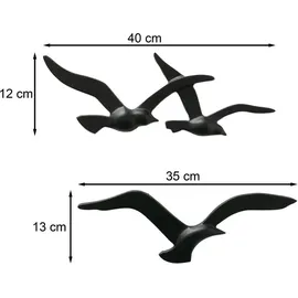 Boltze Wandobjekt Birdy, Möwe Metall 2er Set