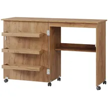 Vicco Nähtisch Carmen, Eiche, 118 x 77.5 cm mit 3 Regalfächer,