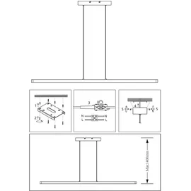 Steinhauer Esszimmerleuchte Hängelampe Leuchte LED Touch Dimmer Höhenverstellbar schwarz