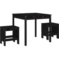 vidaXL 3-tlg. Garten-Bistro-Set Schwarz Massivholz Kiefer