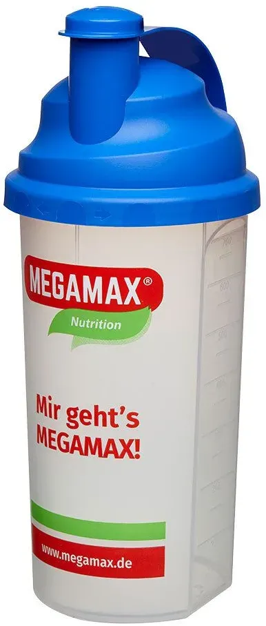 Megamax® Nutrition Mixbecher mit Siebeinsatz blau