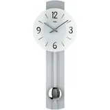 Pendeluhr AMS 7275 Wanduhr mit Pendel Quarz , Holzrückwand silber lackiert