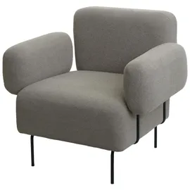 Mendler Lounge-Sessel HWC-L83 Bouclé  ~  grau höhenverstellbar