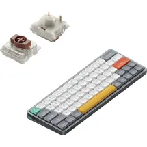 nuphy Air60 V2 Kabellose Mechanische Tastatur QMK/VIA, QWERTY US, 60% Low Profile Bluetooth / 2.4GHz - Lunar Gray Brown - Grau
