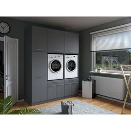 laundreezy Mehrzweckschrank-Set 186 x 238 x 68 cm Grau