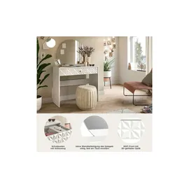 VCM Schminktisch Prisma Konsolentisch 1 Schublade 1 Spiegel weiß