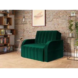 e-meubles Möblo Schlafsessel Dunkelgrün, Holz, 1-Sitzer, 101x90x104 cm, Wohnzimmer, Sessel, Schlafsessel