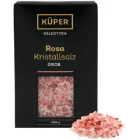 Küper Selection 1000g Kristallsalz rosa grob - grobes Salz für die Salzmühle - rosa Natursalz zum Würzen und Verfeinern
