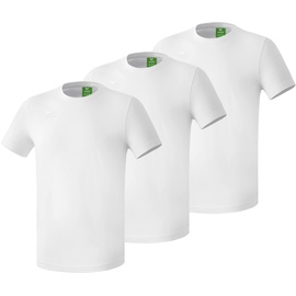 Erima Unisex 3er Pack T-Shirt, Weiß, S