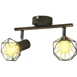 vidaXL Deckenstrahler mit 2 LED-Glühlampen Industrie-Stil Drahtschirm