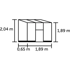 Juliana Halls Gewächshaus Qube Lean-to 26 mit 3 mm Sicherheitsglas 1,2 m2 Schwarz