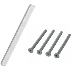 GelbRot Vierkant-Schrauben-Set zu Rosettengarnituren div. Längen, Türstärke: 57-66 mm