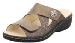 Longo Beq-Pantl-Wörishf-30 Damen Pantoletten Hausschuhe gold/metallic 37 braun