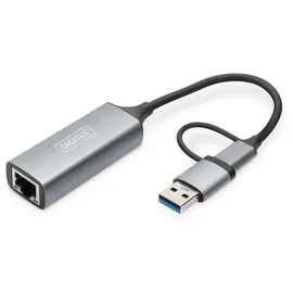 Digitus USB-C auf RJ-45 Adapter Grau