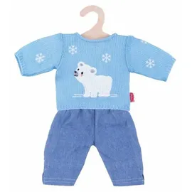 Heless Puppen-Eisbär-Pullover mit Jeans Blau/Weiß (2934)