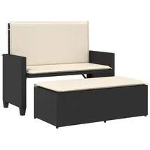 furnicato Gartenbank 1-St Schwarz