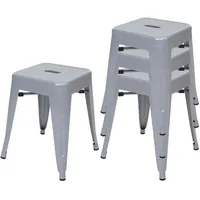 MCW Hocker Metall grau 4er Set
