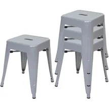 MCW Hocker Metall grau 4er Set
