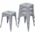 MCW Hocker Metall grau 4er Set