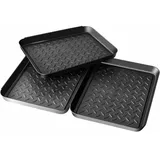 3-teiliges Schuhregal-set, Schuhmatte, Schuhablage, Kunststoff, Schuhregal, Schuhbox 35x27x3cm, Schuhablage Mit Erhöhtem Rand, Schuhbox