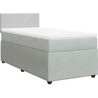 VidaXL Boxspringbett mit Matratze Hellgrau 100x200 cm Samt -