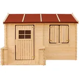 Timbela Kinderspielhaus Holz M503 2,63 m2 mit Boden, Fensterläden und Tür