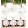Brubaker 3er Set Weihnachtskugeln aus Glas - Happy Joy Peace - Premium Baumkugeln mit Porzellan Figur - Moderne handbemalte Weihnachtsdekoration - 8cm weiße Christbaumkugeln - Christbaumschmuck