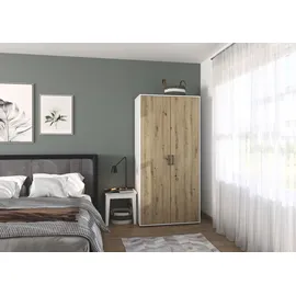 Rauch Wäscheschrank VOYAGER 93 x 194 x 53 cm Grau/Weiß