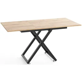 WFL GROUP Axen Braun Eiche 120-160 x 80 x 38-75 cm
