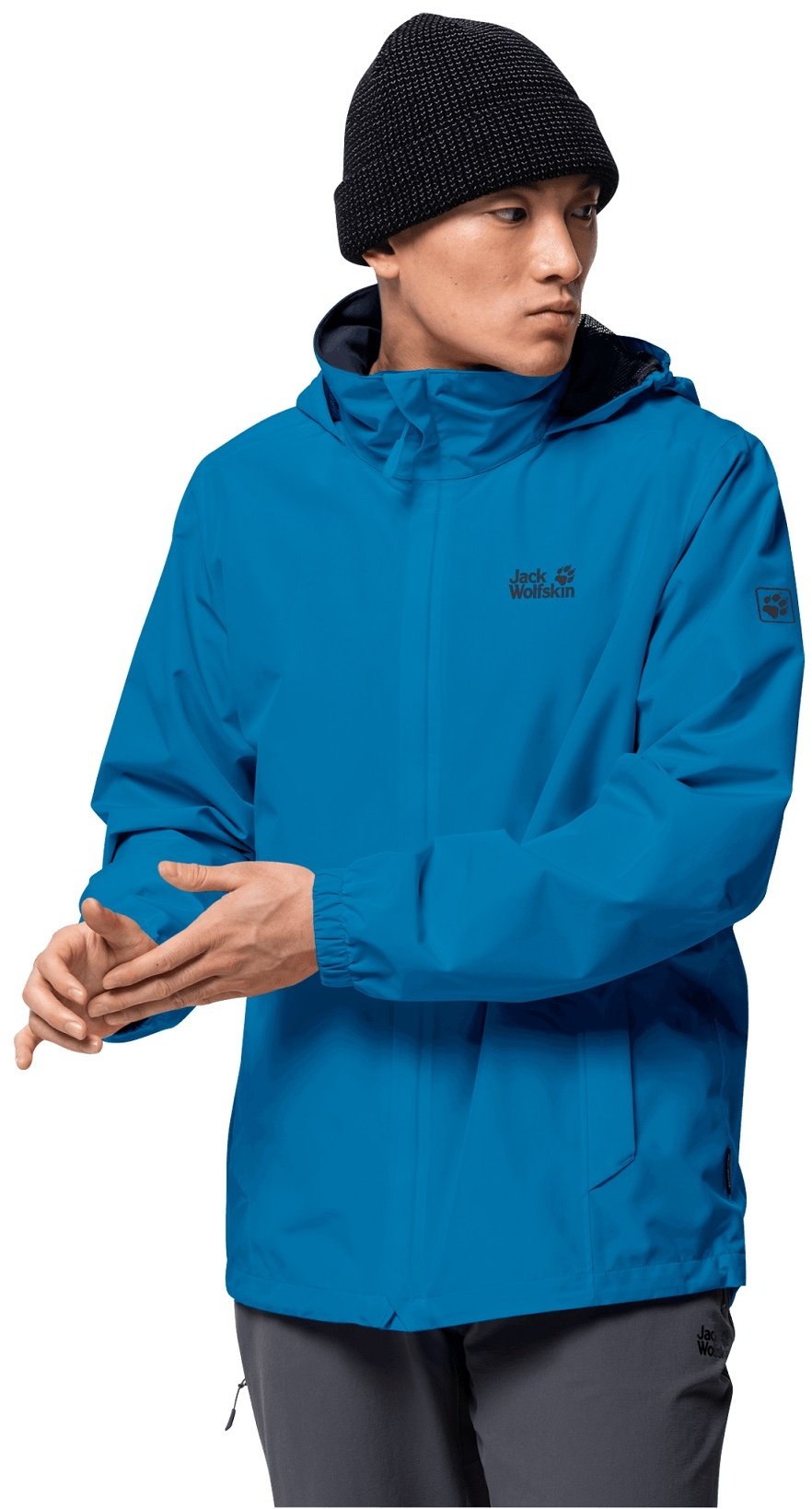 Jack Wolfskin Regenjacke Stormy Point (wasser/winddicht/atmungsaktiv) pazifikblau Herren