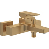 Villeroy & Boch Architectura Square Badewannenarmatur TVT12500100076 mit Umsteller, Wandmontage, Brushed Gold