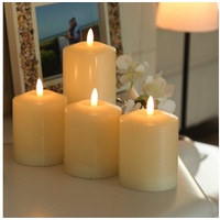 MARELIDA LED-Kerze LED Kerzenset Adventskerzen Echtwachs mit Fernbedienung 11,5cm 4St. (4-tlg) beige