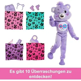 Barbie Barbie-Puppe der Cutie Reveal Glücksbärchi-Reihe mit Accessoires, und 10 Überraschungen, einschließlich Farbwechsel und Mini-Bärchi, JCN94