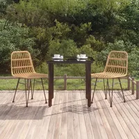 VidaXL 3-tlg. Garten-Essgruppe Poly Rattan