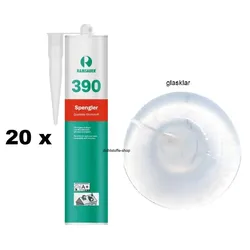 20 x Ramsauer 390 Spengler Acryl glasklar 1K Solvents Dichtstoff 310ml Kartusche