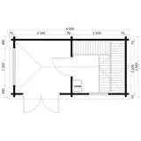 FinnTherm Saunahaus Pori-70, 70 mm Wandstärke (488 x 254 cm)