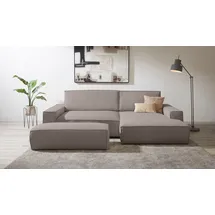OTTO home Polsterecke OTTO HOME "SHERWOOD XXL tief, L-Form, Schlaffunktion, Bigsofa, Cord, Leinenoptik", beige (taupe), B:284cm H:90cm T:135cm, 100% Polyester, Sofas, stellbar zum Schlafsofa (Krokodilverbinder), Cord, Leinenoptik