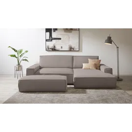 OTTO home Polsterecke OTTO HOME "SHERWOOD XXL tief, L-Form, Schlaffunktion, Bigsofa, Cord, Leinenoptik", beige (taupe), B:284cm H:90cm T:135cm, 100% Polyester, Sofas, stellbar zum Schlafsofa (Krokodilverbinder), Cord, Leinenoptik