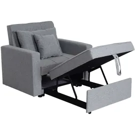 Mendler Schlafsessel HWC-L90 Stoff/Textil 101 x 90 x 103 cm Grau