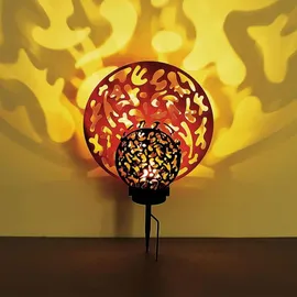 bmf-versand Solarleuchte Garten Kreis 2er Set 30 cm Solarlampe Außen Außenleuchte Solar - Schwarz