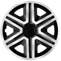 NRM Radkappe ACTION 16 Zoll in Silber/Schwarz, 16 in Zoll, (4-St) Radzierblenden für Stahlfelgen Zweifarbige Radkappen Satz 4er Set 16" schwarz|silberfarben