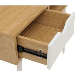 Mendler Schreibtisch HWC-E92 naturbraun / Weiß