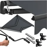 KESSER® Gelenkarmmarkise Vormontiert Markise Gelenkmarkise 250 x 200 cm Terrassenmarkise Sonnenmarkise inkl. Wandhalterung Sonnenschutz Balkonmarkise wasserabweisend Alu/Polyester Anthrazit
