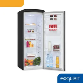 Exquisit RKS325-V-H-161E Retro-Kühlschrank (229 l, 1440 mm hoch, Schwarz)