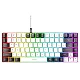 Dpofirs Gaming-Tastatur mit 80% Ergonomischem Layout, Mechanische Tastatur mit Mechanischem Gefühl, Mechanische Gaming-Tastatur, Weitgehend Kompatibel mit RGB Hintergrundbeleuchtung (Weiss)