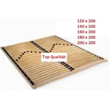 Lattenrost 160 x 200 Rahmen 56 Leisten Massiv Bettauflage Einstellen der Härte ... (160 x 200 cm)