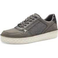 Marco Tozzi Damen Sneaker flach mit Schnürsenkeln Freizeit, Grau (Graphite Comb), 37 EU