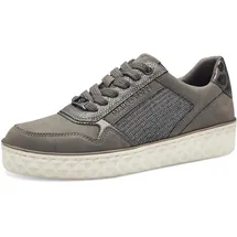 Marco Tozzi Damen Sneaker flach mit Schnürsenkeln Freizeit, Grau (Graphite Comb), 37 EU